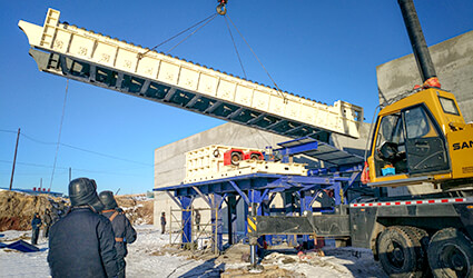 apron feeder installation and trial run 